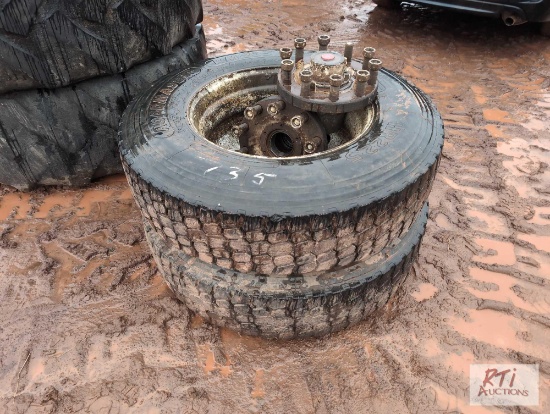 (2) Truck tires and hubs