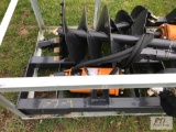 New Wolverine skid steer mount post hole digger with (2) augers