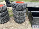 4X new 12-16.5 skid steer tires on rims for Bobcat