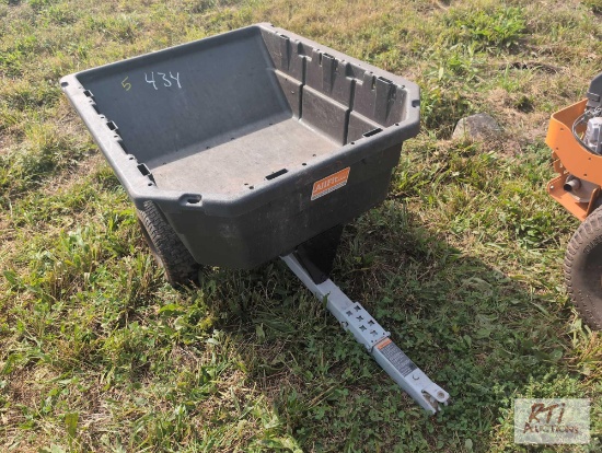 Allfit plastic tow behind dump cart