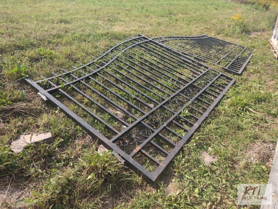 Bi parting wrought iron driveway gates for 20ft opening