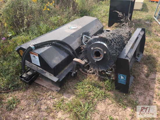 Used Wolverine skid steer mounted angle broom