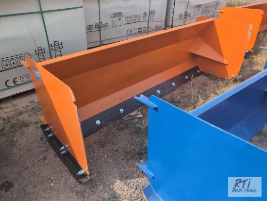 New 8ft skid steer snow pusher with replaceable edge and shoes