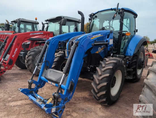 New Holland T5.120 MFWD tractor, cab, loader, 1641 hrs., SN CKL012467