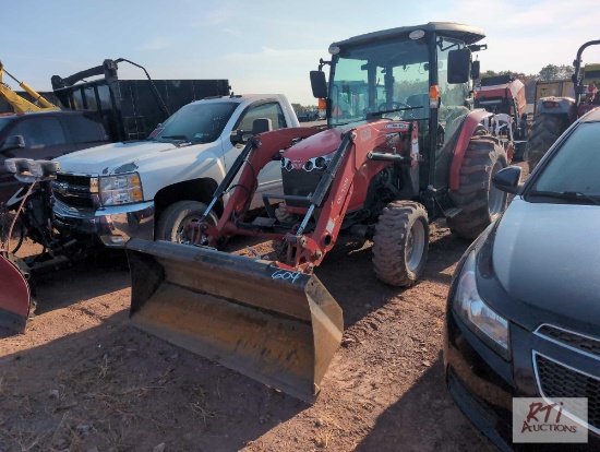 Massey Ferguson 1742 tractor, 4WD, quick attach loader, 1 remote, cab, heat, A/C, 742 hrs.