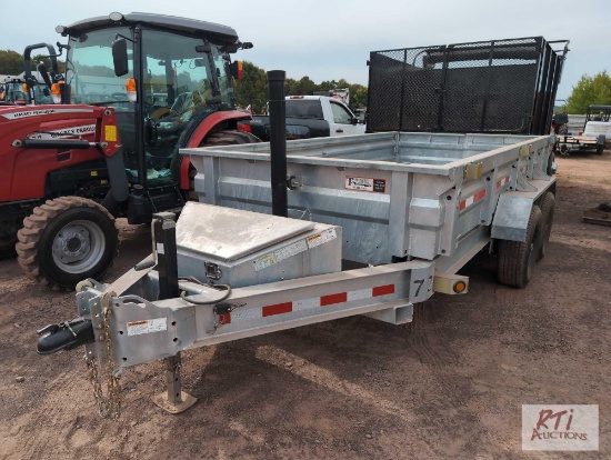 2022 Darpah 6x12 galvanized dump trailer, telescopic cylinder, 10,400lb GVW, VIN: 7M6AA1226NA000082