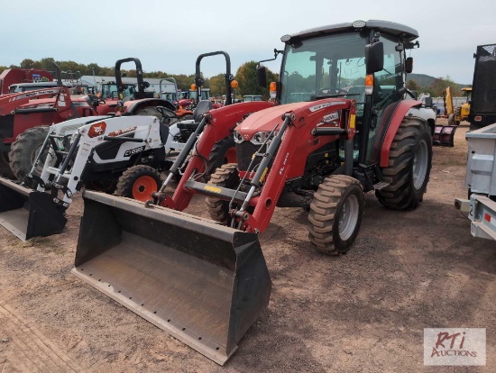 2021 Massey Ferguson 2860M tractor, 4WD, quick attach loader, 1 remote, cab, heat, A/C, 123 hrs.