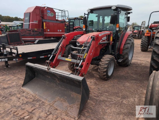 2021 Massey Ferguson 1840M tractor, 4WD, quick attach loader, 1 remote, external PTO controls, cab,