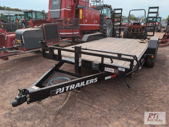 2023 PJ 16 ft fender trailer, dovetail, tandem axle, fold up ramps,14,000lb GVW, VIN: