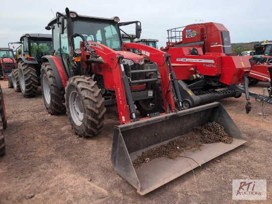 2021 Massey Ferguson 4707 tractor, 4WD, quick connect loader, 2 remotes, external PTO controls,
