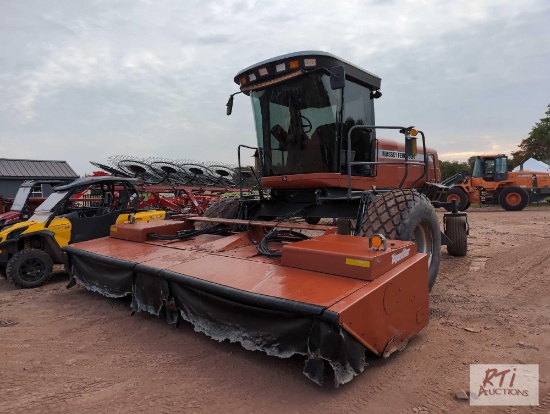 Massey Ferguson 9635 windrower, Razorbar 9192 head, heat, AC, 3,060 hours. SN HU46557