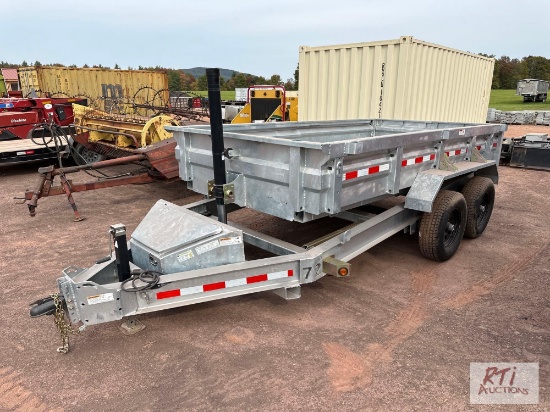 2022 Darpah 6 x 12 galvanized dump trailer, telescopic cylinder, 10,400lb GVW, VIN: