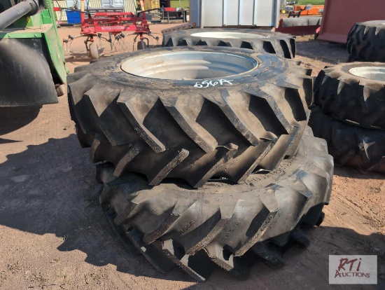 2X NEW Goodyear 18.4 - 34 tractor tires and wheels