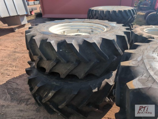 2X NEW Goodyear 18.4 - 34 tractor tires and wheels
