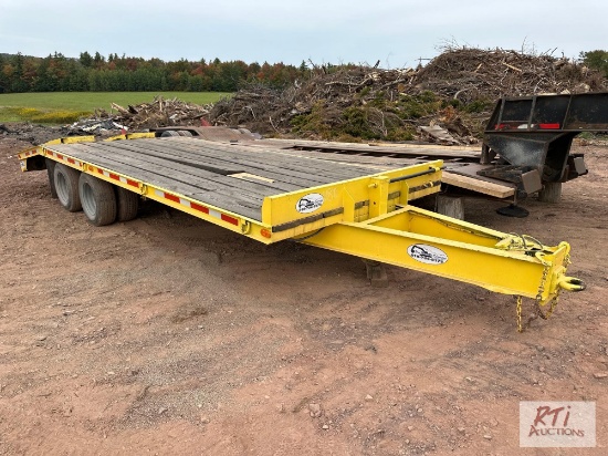 Econoline backhoe trailer, 22ft, tandem duals, dovetail, fold over ramps, 20,000lb GVW, VIN: