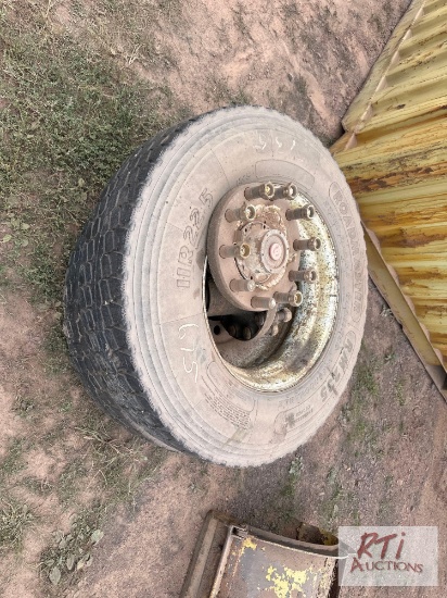 Pair of truck tires and wheels