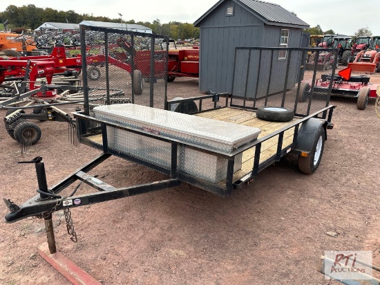 2010 Carry All single axle 12 ft utility trailer with mesh gate and side gate, 3000 lb GVW, VIN: