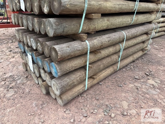 32X 4 5/8 x 7 round fence posts