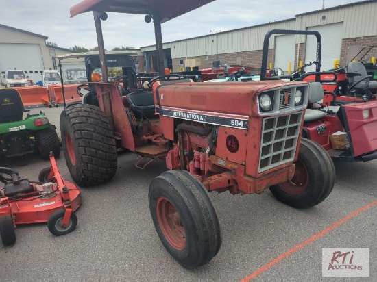 1985 International 584 tractor, canopy, turf tires, VIN: B50214B010509 - Municipal, Monroe County