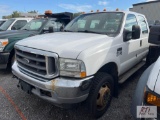 2004 Ford F450 XLT 4 door flatbed, 9ft steel bed, 4WD, PW, PL, A/C, diesel, 92745 miles,