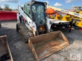 2015 Bobcat T590 track skid loader, AUX hydraulics, Bob-Tach wedges, pilot controls, cab with heat