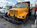1999 International 4700 single axle low profile dump, 10ft steel box, T444 engine, Spicer 5 speed