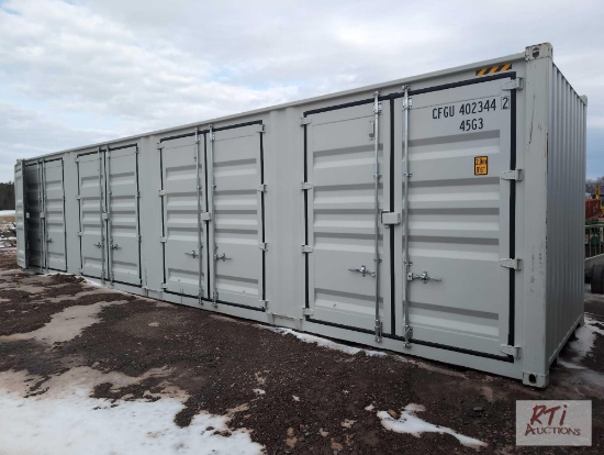New 1 trip 8x40ft steel container with 4 double side doors and end door, CFGU4023442