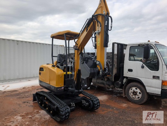 MX50R mini excavator with hydraulic thumb, gas engine, shipped dry, no oil