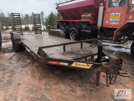2017 Belmont 18 ft tandem axle fender trailer, stand up ramps, 12,000 GVW VIN: 50PAS1828HL000710