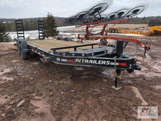 2024 PJ 83x20 Voyager equipment trailer with dovetail, ramps, D-rings, adjustable hitch, 14,000lb