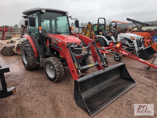 Massey Ferguson 1835 4WD diesel tractor with loader and cab, heat, A/C, R4 tires, 327 hrs