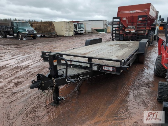 2024 Quality 83x20 equipment trailer with dovetail, ramps, 14,000lb GVWR, covered toolbox, steel