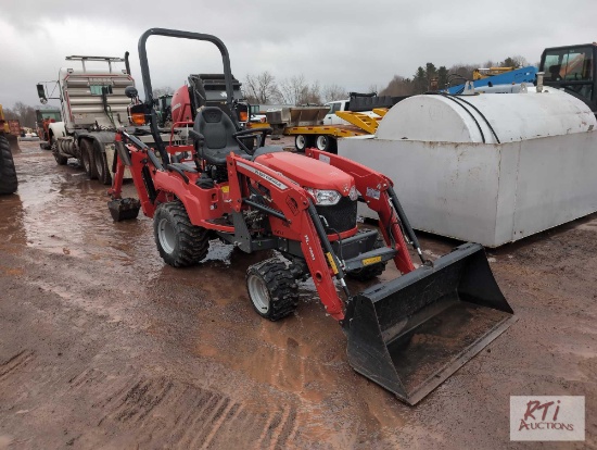 Massey Ferguson GC1725 4WD diesel tractor, loader, backhoe, 127 hrs