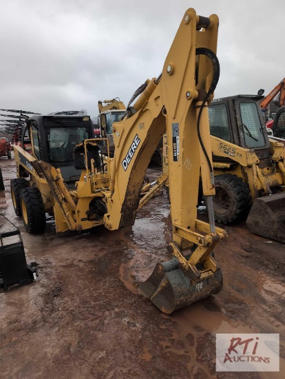 John Deere skid steer mounted backhoe attachment with 2 buckets