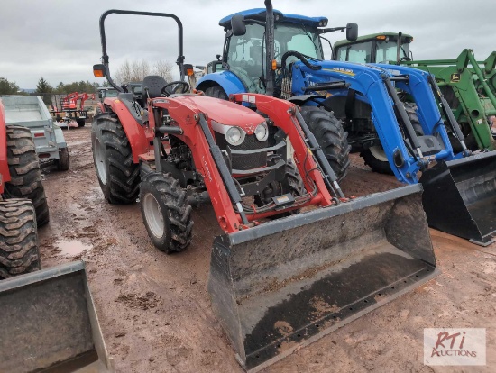 Massey Ferguson 2706E 4WD compact diesel tractor with ag tires, front end loader, 304 hrs