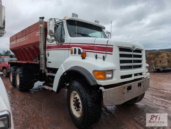 2000 Sterling tandem axle lime spreader truck, VIN:2FZNEWEB6YAB53153. title delay!