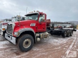 2013 Mack GU 713 tandem axle cab and chassis. Tag axle, 18 speed Fuller, Mack engine, engine brake,