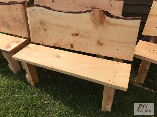 4ft Amish built live edge bench