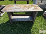 Steel welding table, 57.5in x 29in x 31in