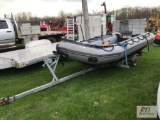 Zodiak 12ft inflatable boat with paddles and 1990 Karavan trailer VIN:186BXA165LH000410