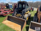 New Holland LX885 skid loader, cab, GP bucket, turbo, foot controls, 2 speed, diesel, 1722 hrs