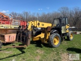 Cat TH360B telehandler, brick forks, not running, blown motor, hole in engine block