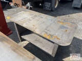 Steel welding table, 57.5in x 29in x 31in