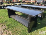 Light duty painted steel work table, 90in x 25in x 32in