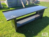 Light duty painted steel work table, 90in x 25in x 32in