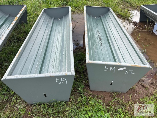 2X Steel feeding trough.