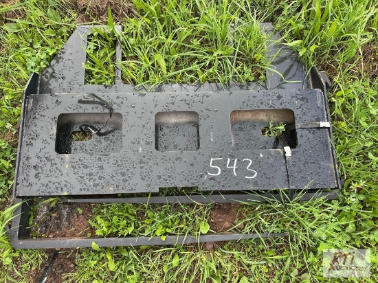 Pallet forks for skid loader with 42in tines.