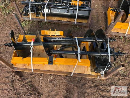 Hydraulic post hole digger with 16in, 12in and 8in augers.