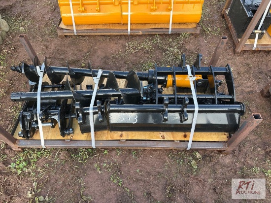 Future mini excavator attachment kit with 30in ditching bucket, 7in digging bucket, claw, rake,
