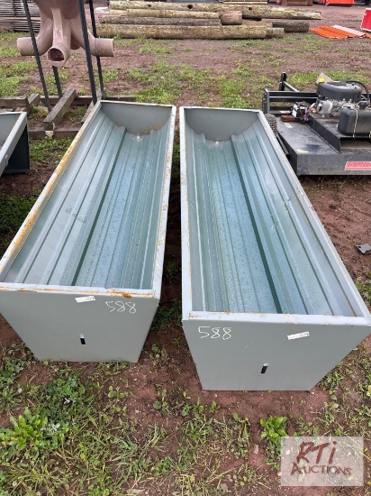 2X 90in steel feeding trough.